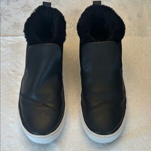 Toms Black Fur-Lined Slip-On Sneakers